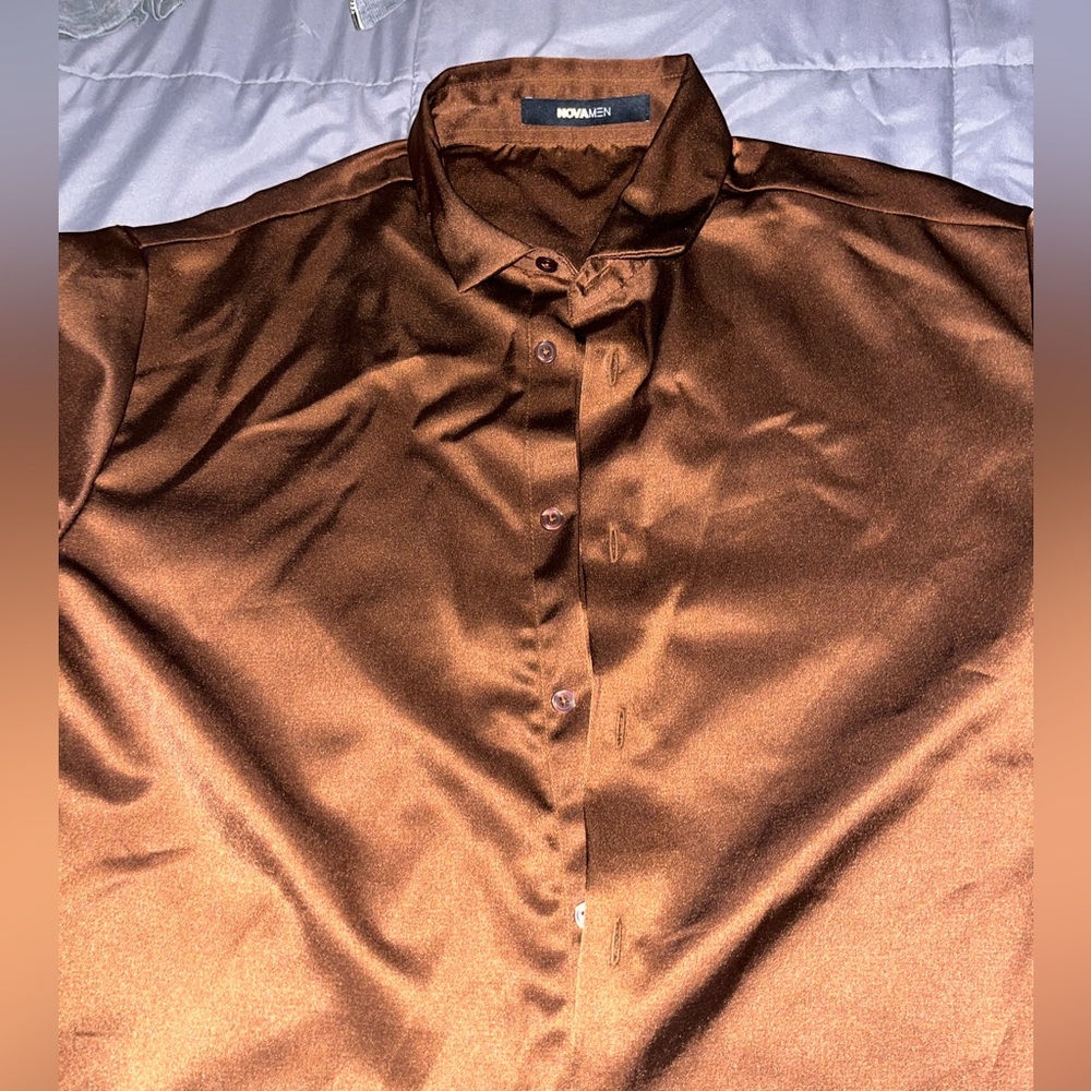 Brown Satin Shirt